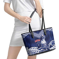 Samoa Rugby Leather Tote Bag Pacific Warrior Glory - Polynesian Pride