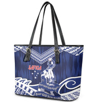 Samoa Rugby Leather Tote Bag Pacific Warrior Glory - Polynesian Pride