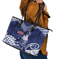 Samoa Rugby Leather Tote Bag Pacific Warrior Glory - Polynesian Pride
