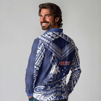 Personalised Samoa Rugby Long Sleeve Polo Shirt Pacific Warrior Glory - Polynesian Pride