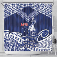 Samoa Rugby Shower Curtain Pacific Warrior Glory - Polynesian Pride