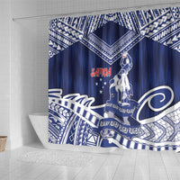 Samoa Rugby Shower Curtain Pacific Warrior Glory - Polynesian Pride