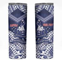 Personalised Samoa Rugby Skinny Tumbler Pacific Warrior Glory - Polynesian Pride