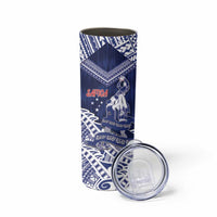 Personalised Samoa Rugby Skinny Tumbler Pacific Warrior Glory - Polynesian Pride