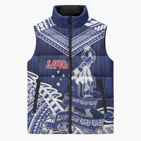 Personalised Samoa Rugby Sleeveless Puffer Jacket Pacific Warrior Glory - Polynesian Pride