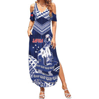Personalised Samoa Rugby Summer Maxi Dress Pacific Warrior Glory - Polynesian Pride