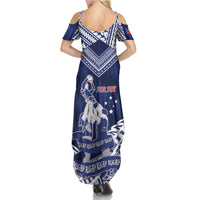 Personalised Samoa Rugby Summer Maxi Dress Pacific Warrior Glory - Polynesian Pride