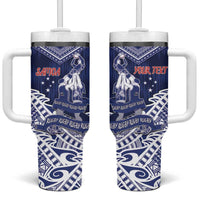 Personalised Samoa Rugby Tumbler With Handle Pacific Warrior Glory - Polynesian Pride
