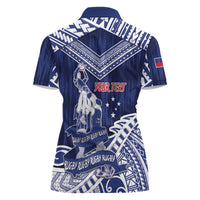 Personalised Samoa Rugby Women Polo Shirt Pacific Warrior Glory - Polynesian Pride