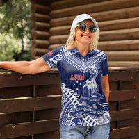 Personalised Samoa Rugby Women Polo Shirt Pacific Warrior Glory - Polynesian Pride