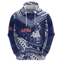 Personalised Samoa Rugby Zip Hoodie Pacific Warrior Glory - Polynesian Pride