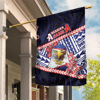 American Samoa Garden Flag Bald Eagle With Polynesian Pattern - Polynesian Pride