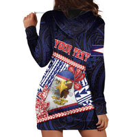 Personalized American Samoa Hoodie Dress Bald Eagle With Polynesian Pattern - Polynesian Pride