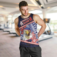 Personalized American Samoa Men Tank Top Bald Eagle With Polynesian Pattern - Polynesian Pride