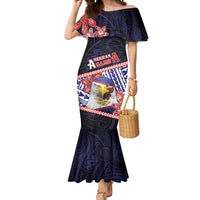 Personalized American Samoa Mermaid Dress Bald Eagle With Polynesian Pattern - Polynesian Pride