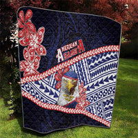 American Samoa Quilt Bald Eagle With Polynesian Pattern - Polynesian Pride