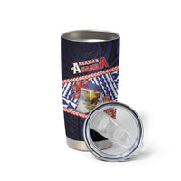 Personalized American Samoa Tumbler Cup Bald Eagle With Polynesian Pattern - Polynesian Pride
