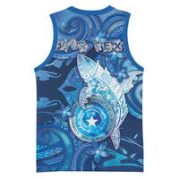 Personalised Northern Mariana Islands Basketball Jersey Galaxy Polynesian Shark Tattoo - Polynesian Pride