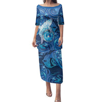 Personalised Northern Mariana Islands Family Matching Puletasi and Hawaiian Shirt Galaxy Polynesian Shark Tattoo - Polynesian Pride