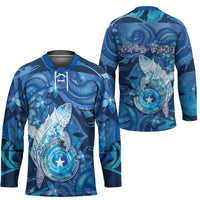Personalised Northern Mariana Islands Hockey Jersey Galaxy Polynesian Shark Tattoo DT05 - Polynesian Pride