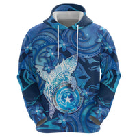 Personalised Northern Mariana Islands Hoodie Galaxy Polynesian Shark Tattoo - Polynesian Pride