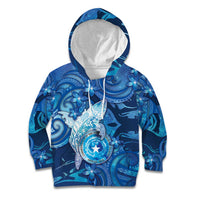 Personalised Northern Mariana Islands Kid Hoodie Galaxy Polynesian Shark Tattoo DT05 Hoodie Blue - Polynesian Pride