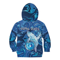 Personalised Northern Mariana Islands Kid Hoodie Galaxy Polynesian Shark Tattoo DT05 - Polynesian Pride