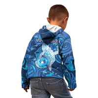Personalised Northern Mariana Islands Kid Hoodie Galaxy Polynesian Shark Tattoo DT05 - Polynesian Pride