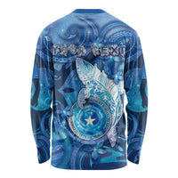 Personalised Northern Mariana Islands Long Sleeve Shirt Galaxy Polynesian Shark Tattoo DT05 - Polynesian Pride