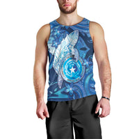 Personalised Northern Mariana Islands Men Tank Top Galaxy Polynesian Shark Tattoo - Polynesian Pride