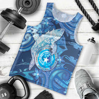 Personalised Northern Mariana Islands Men Tank Top Galaxy Polynesian Shark Tattoo - Polynesian Pride