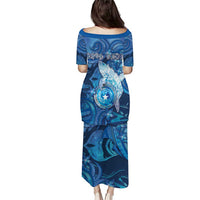 Personalised Northern Mariana Islands Puletasi Galaxy Polynesian Shark Tattoo - Polynesian Pride