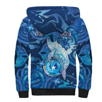 Personalised Northern Mariana Islands Sherpa Hoodie Galaxy Polynesian Shark Tattoo DT05 - Polynesian Pride