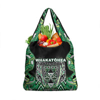 Aotearoa Whakatohea Grocery Bag Maori Tribal Green Abalone Paua Shell Pattern DT05 1-pack One Size Green - Polynesian Pride