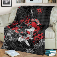 Hawaiian And Japanese Blanket Aloha Koi Fish Palaka Patterns - Polynesian Pride