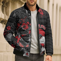Personalised Hawaiian And Japanese Bomber Puffer Jacket Aloha Koi Fish Palaka Patterns DT05 - Polynesian Pride