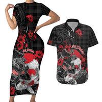 Personalised Hawaiian And Japanese Couples Matching Short Sleeve Bodycon Dress and Hawaiian Shirt Aloha Koi Fish Palaka Patterns - Polynesian Pride