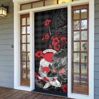 Personalised Hawaiian And Japanese Door Cover Aloha Koi Fish Palaka Patterns - Polynesian Pride