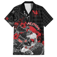 Personalised Hawaiian And Japanese Family Matching Off The Shoulder Long Sleeve Dress and Hawaiian Shirt Aloha Koi Fish Palaka Patterns - Polynesian Pride