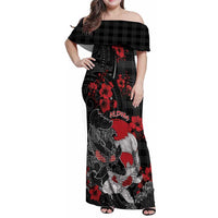 Personalised Hawaiian And Japanese Family Matching Off Shoulder Maxi Dress and Hawaiian Shirt Aloha Koi Fish Palaka Patterns - Polynesian Pride