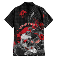 Personalised Hawaiian And Japanese Family Matching Tank Maxi Dress and Hawaiian Shirt Aloha Koi Fish Palaka Patterns - Polynesian Pride