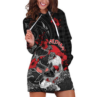 Personalised Hawaiian And Japanese Hoodie Dress Aloha Koi Fish Palaka Patterns - Polynesian Pride