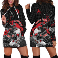 Personalised Hawaiian And Japanese Hoodie Dress Aloha Koi Fish Palaka Patterns - Polynesian Pride
