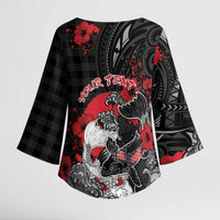 Personalised Hawaiian And Japanese Kimono Sleeve Blouse Aloha Koi Fish Palaka Patterns DT05 - Polynesian Pride