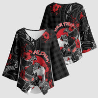 Personalised Hawaiian And Japanese Kimono Sleeve Blouse Aloha Koi Fish Palaka Patterns DT05 - Polynesian Pride
