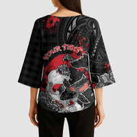 Personalised Hawaiian And Japanese Kimono Sleeve Blouse Aloha Koi Fish Palaka Patterns DT05 - Polynesian Pride
