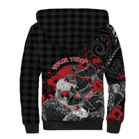 Personalised Hawaiian And Japanese Sherpa Hoodie Aloha Koi Fish Palaka Patterns - Polynesian Pride