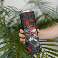 Personalised Hawaiian And Japanese Skinny Tumbler Aloha Koi Fish Palaka Patterns - Polynesian Pride