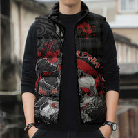 Personalised Hawaiian And Japanese Sleeveless Puffer Jacket Aloha Koi Fish Palaka Patterns DT05 - Polynesian Pride
