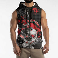 Personalised Hawaiian And Japanese Sleeveless Zip Hoodie Aloha Koi Fish Palaka Patterns DT05 - Polynesian Pride
